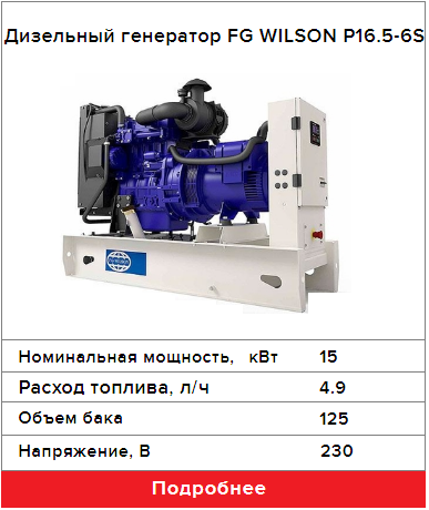 Дизельный генератор FG WILSON P16.5-6S